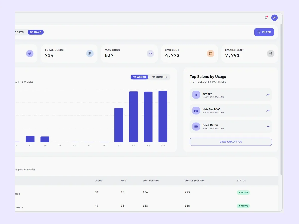 Orya public booking flow for salon services