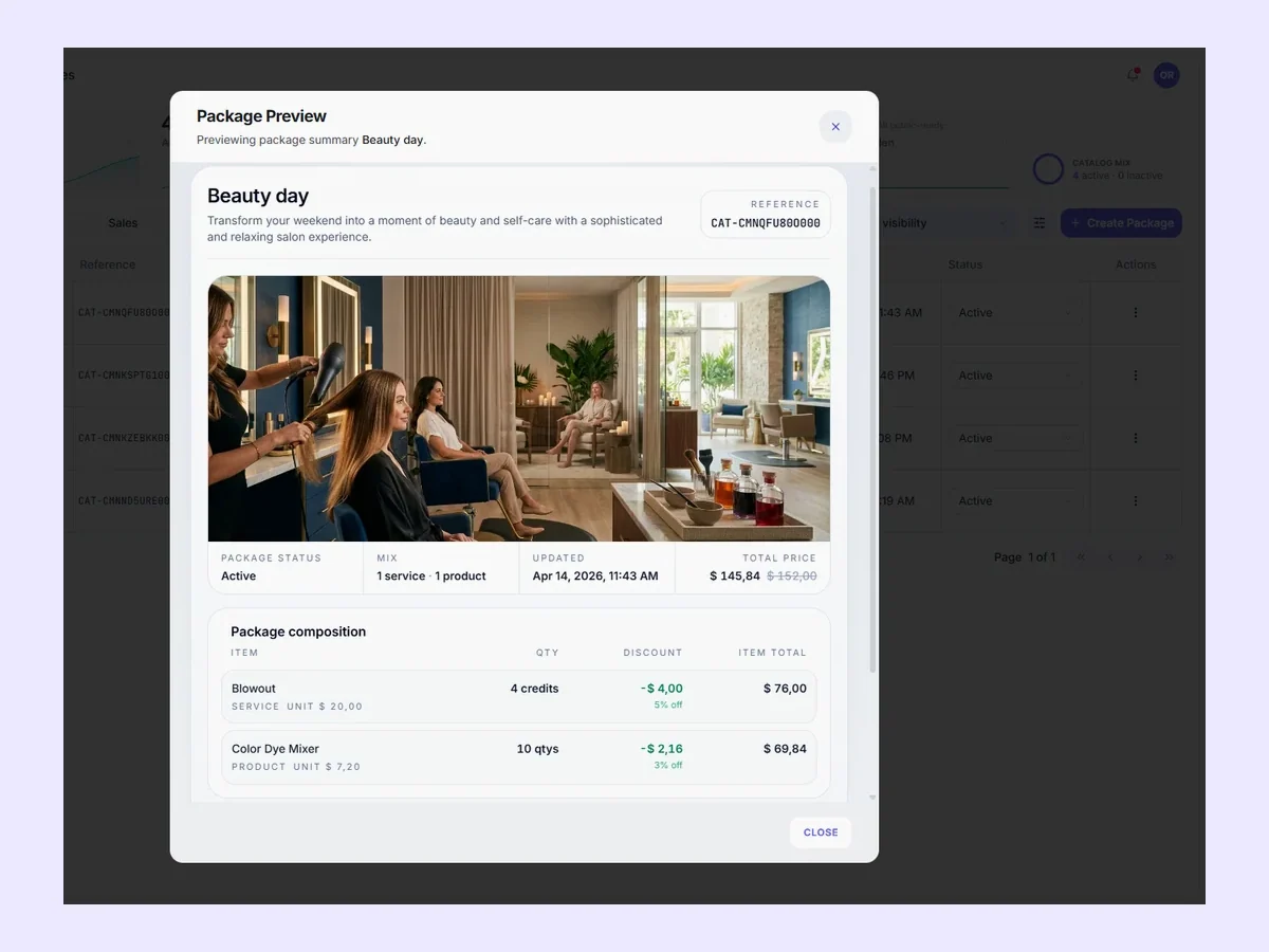 Orya salon analytics and reporting dashboard