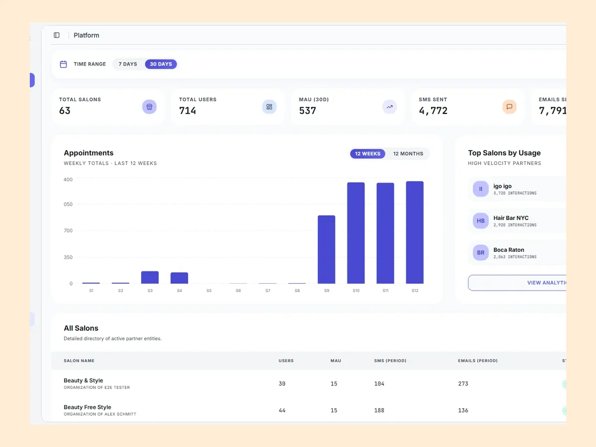 Orya public booking flow for skincare services