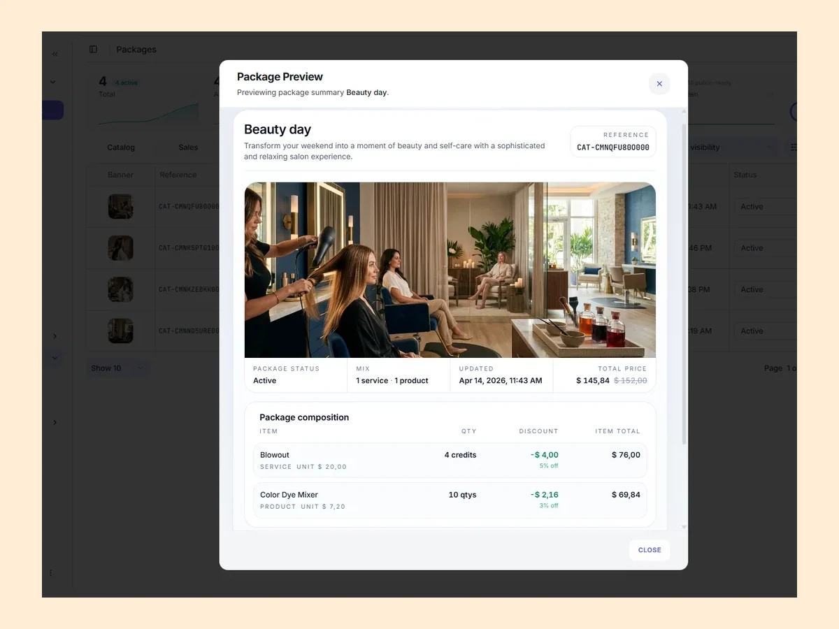 Orya skincare studio reporting and inventory dashboard