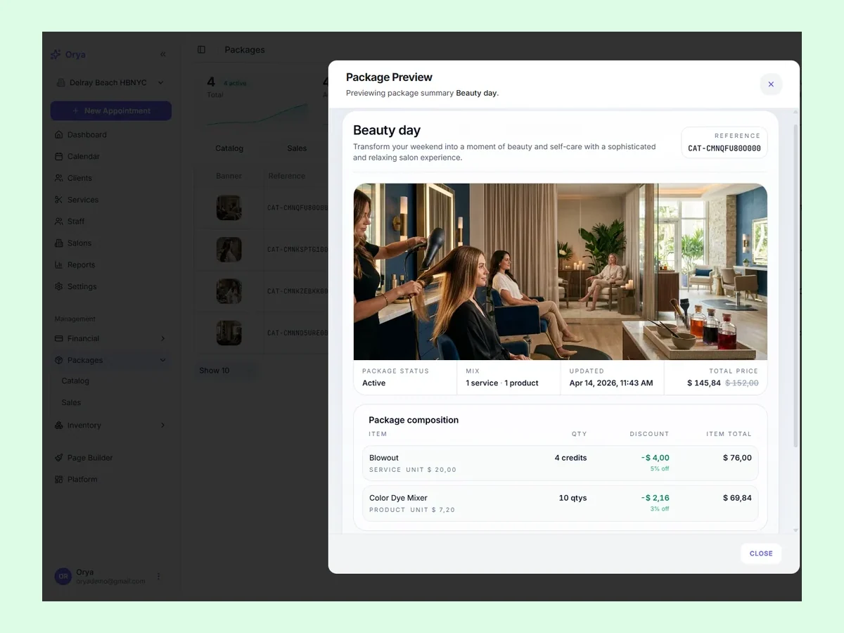 Orya analytics for a multidisciplinary wellness center